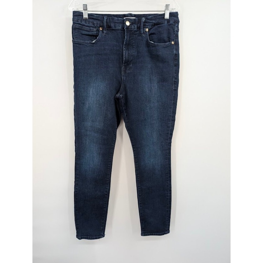 Good American Stretch Skinny Jeans Darkโ Wash Blue Women's sz 15